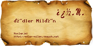 Ádler Milán névjegykártya
